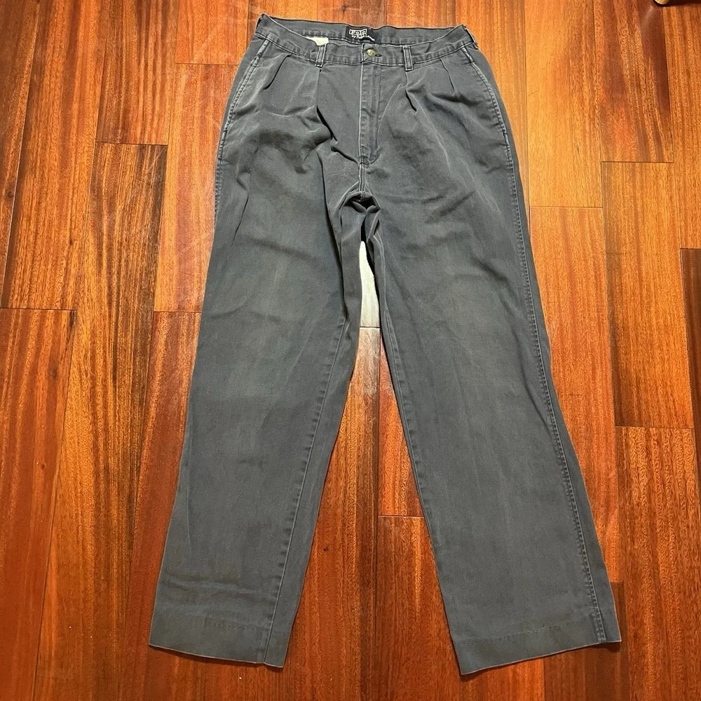 Vintage Polo Ralph Lauren Pants Mens 31x30 Blue Double Pleated MADE IN USA 80's